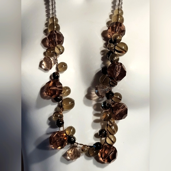 Vintage Avon Lucite Long Necklace, Signed Mark Lucite Beaded Necklace - Picture 2 of 5